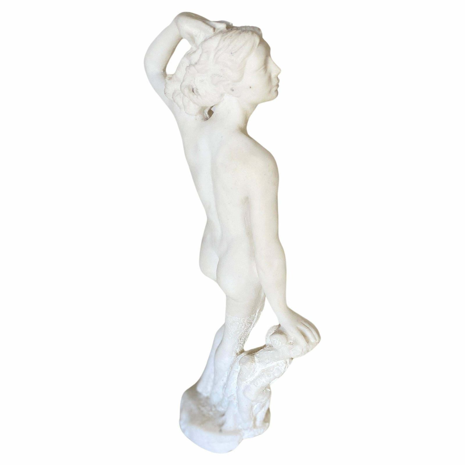 Sculpture In Marble Powder From France Woman Body, In A White Color 20th Century photo vintage