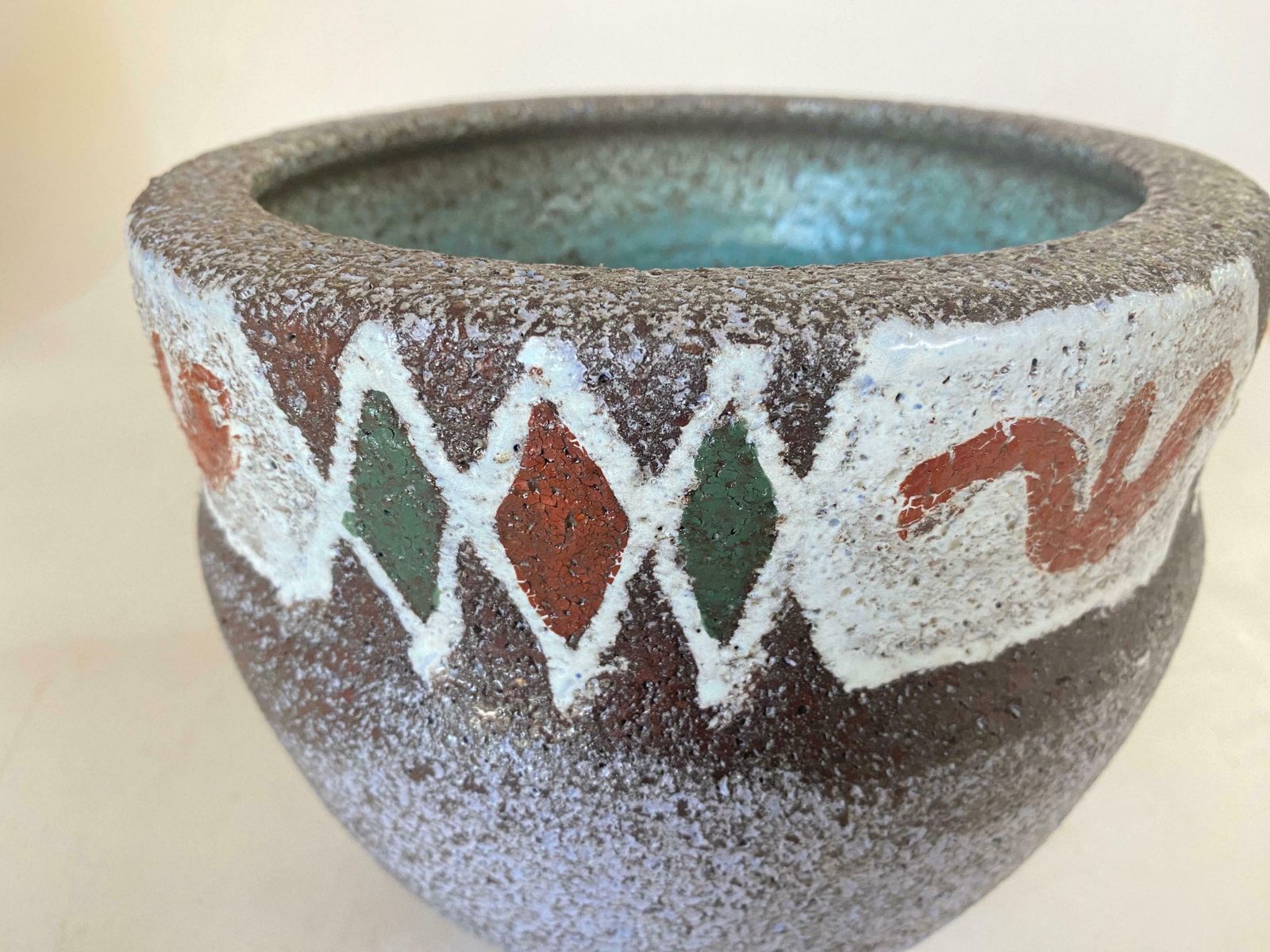 Stoneware Pottery Pot Or Vase With Amazing Glaze 20th Century Rustic photo furniture