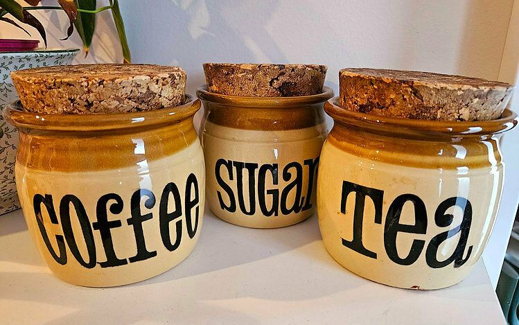 Perfect Trio Of 1960's/1970's Earthenware Storage Jars By Tg Green Ltd photo for sale