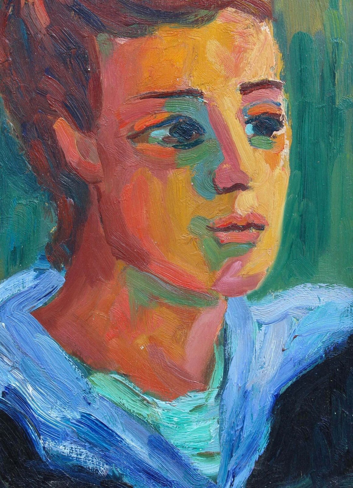 Art 'Portrait Of A Young Woman' By Anna Costa (Circa 1960s) photo