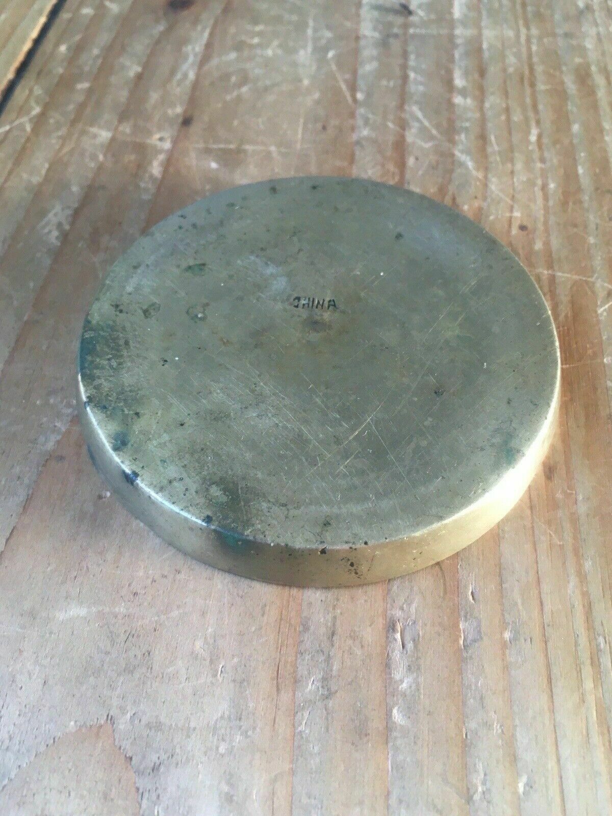 Unusual Antique Chinese Brass Floral Cloisonne Enamelled Centre Trinket Pin Dish photo vinterior