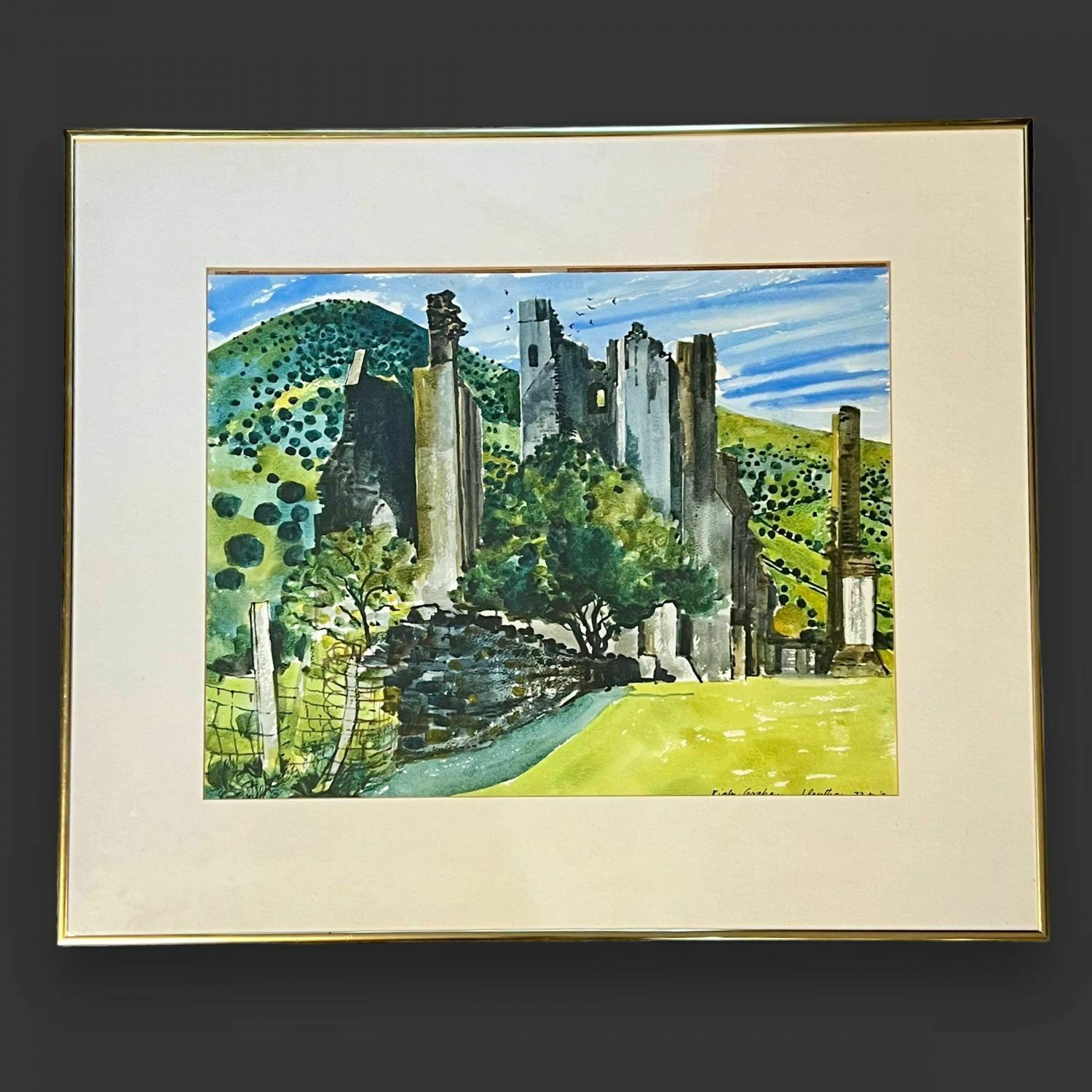 Rigby Graham Watercolour Painting Of Llanthony Abbey