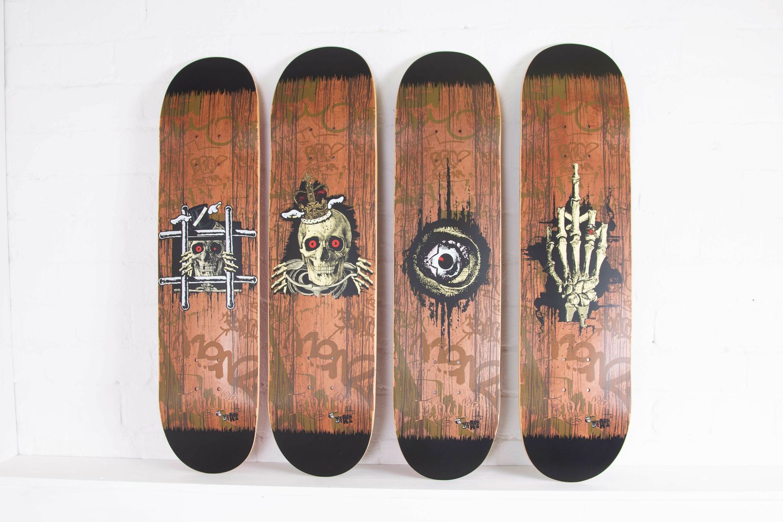 D*Face X Enuff Skateboards Full Set Of 4 Ltd Edition 200 Sets photo furniture