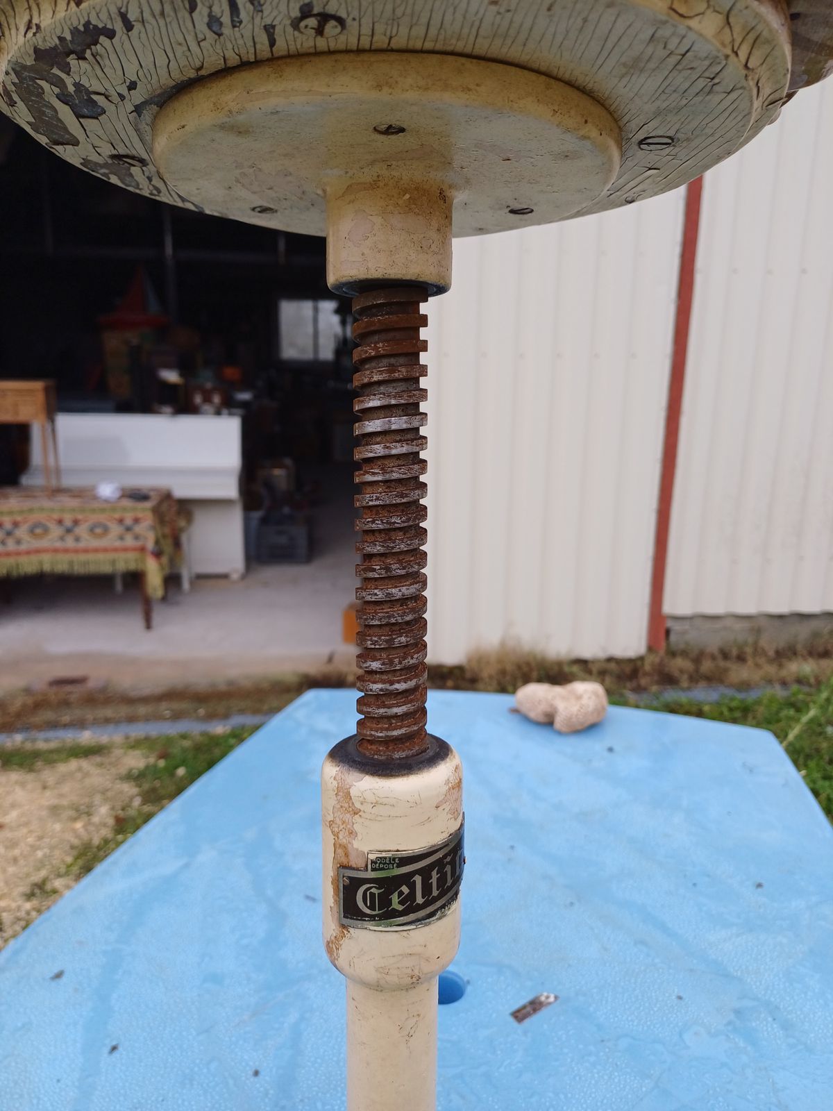 Celtic Industrial Screw Stool, 1970s photo buy