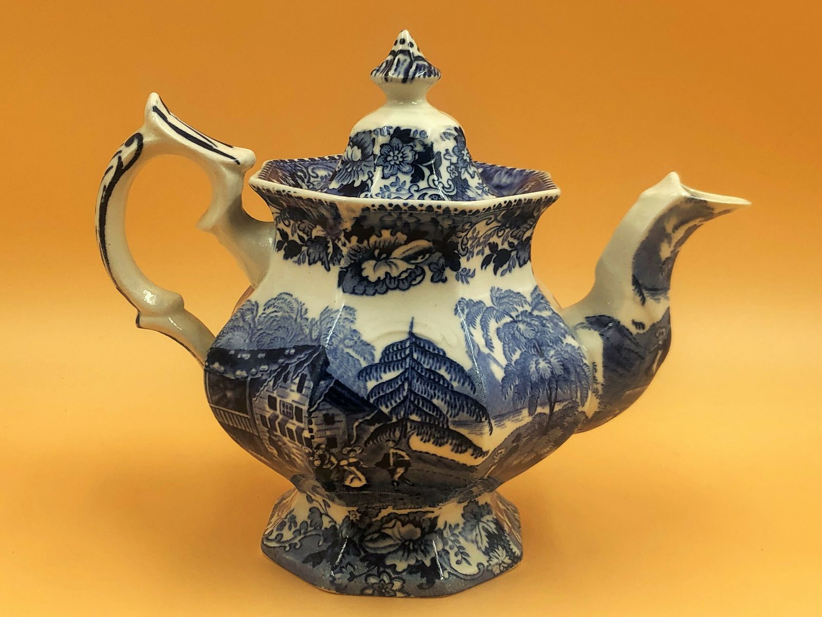 Perfect T Hughes Late Davenport Pottery Swiss Pastime Small Teapot For 1. photo for sale