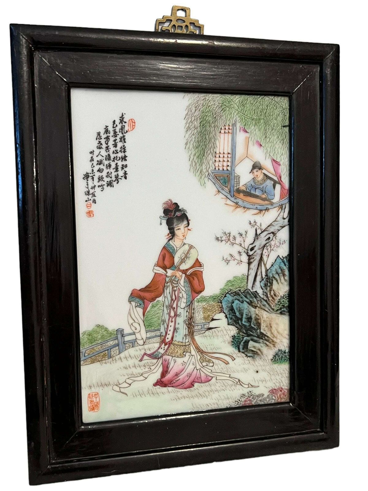 Porcelain Plaque Chinese Famille Verte Porcelain Plaque