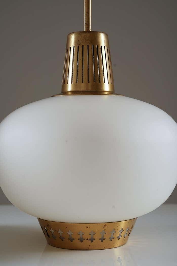 Swedish Pendants In Brass And Glass By Hans Bergström For Ateljé Lyktan photo Lighting