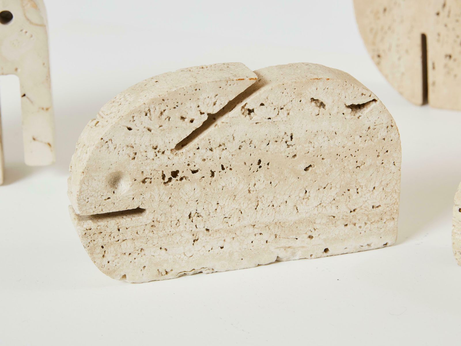 6725.0 Set Of 8 Fratelli Mannelli Travertine Animal Sculptures 1970 photo