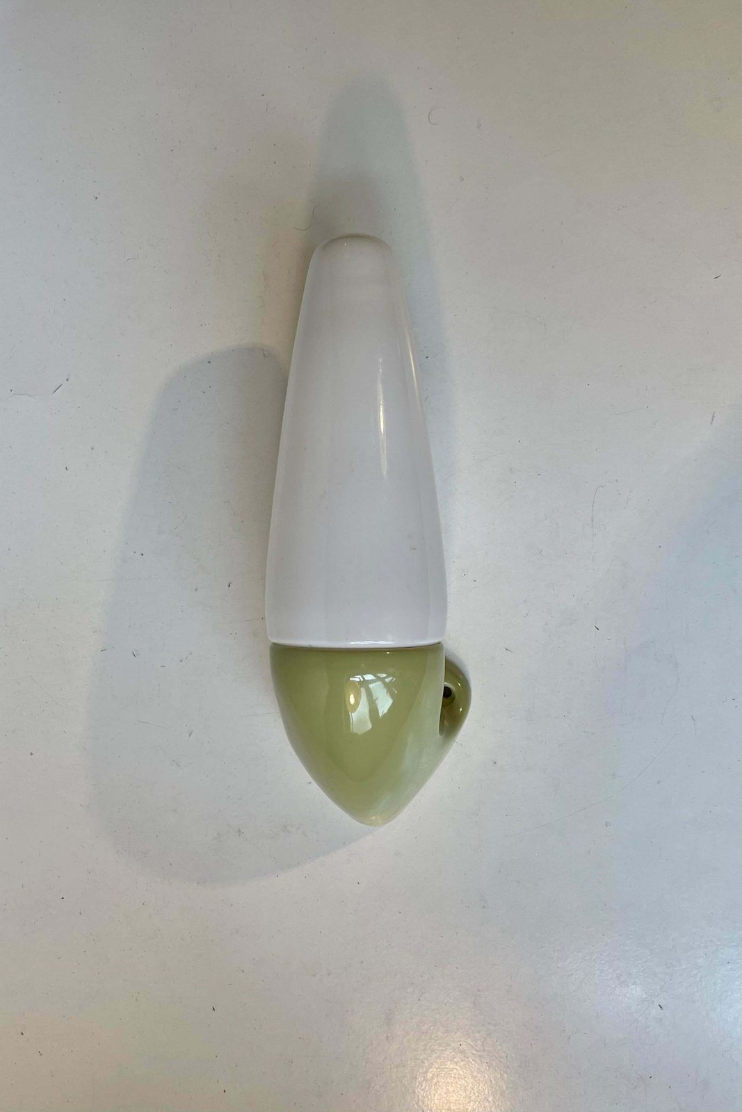 Sigvard Bernadotte Green Bathroom Wall Lamp In Porcelain & Opaline Glass, Ifö photo furniture