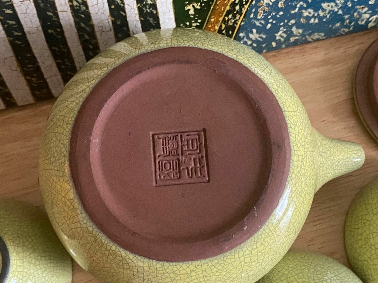 China Yixing Clay Teapot/Teacups, Chinese Yellow Glazed Yixing Zisha Tea Set, Set 5 Pieces, Very Good Condition, Home Gifts photo buy