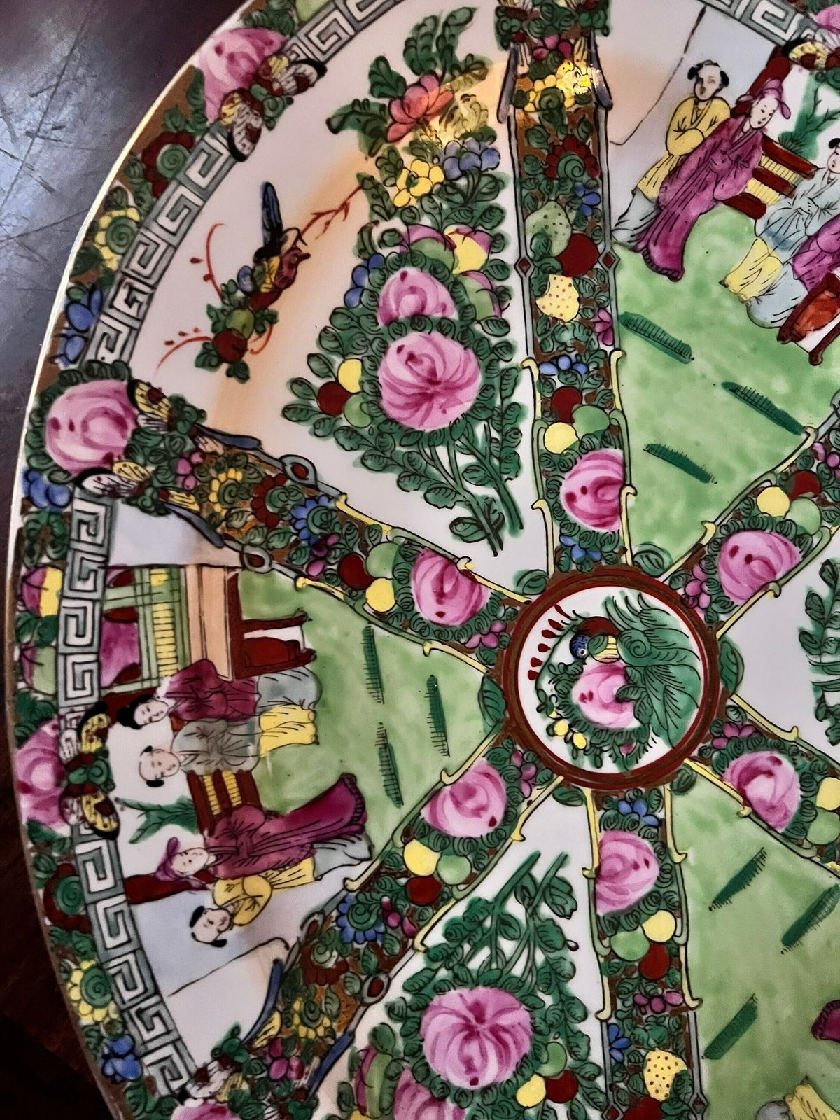 Two Chinese Porcelain Medallion Large Platters, Chinese Famille Rose Oval Platter photo vinterior