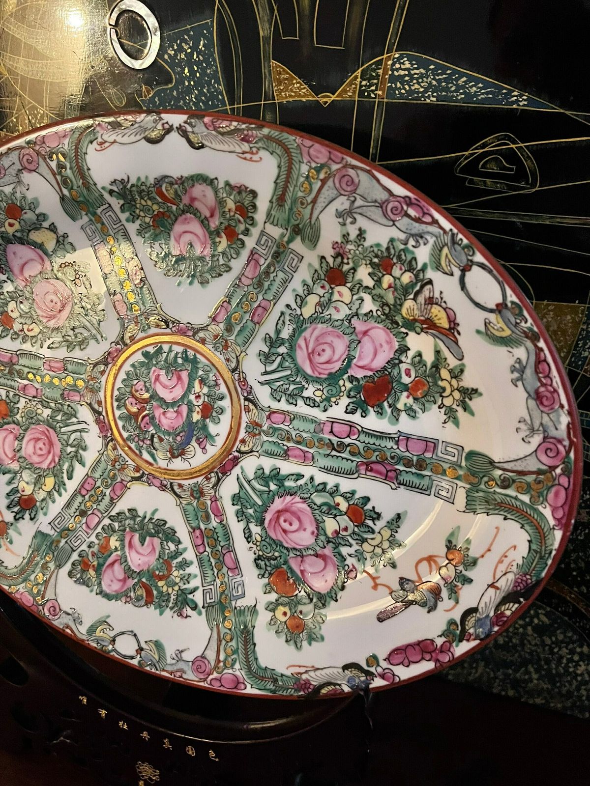 photo furniture Two Chinese Porcelain Medallion Large Platters, Chinese Famille Rose Oval Platter