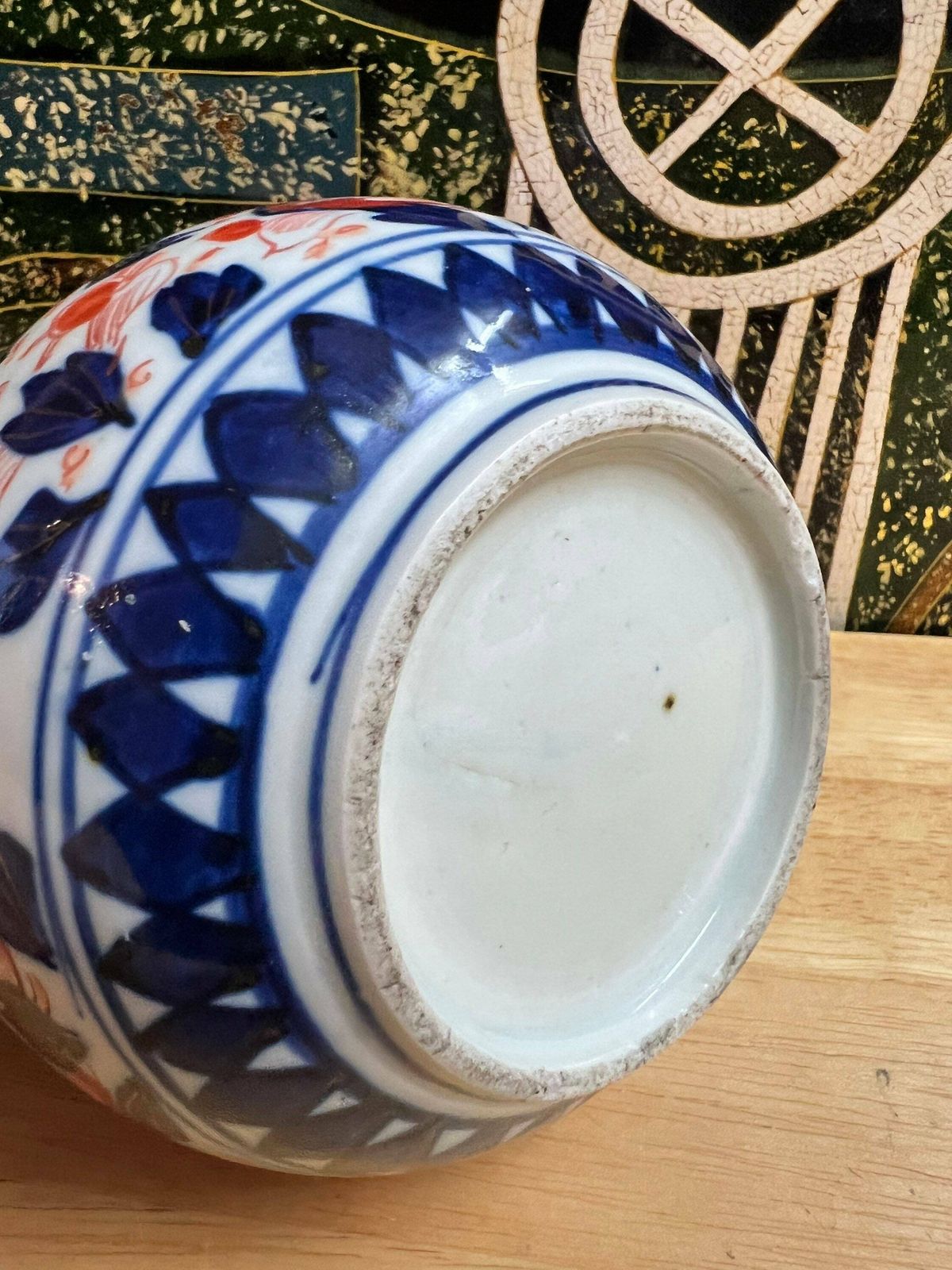 Antique Japanese Edo Porcelain Imari Bottle Vase 21cm Heights ” Blue, White, Red. Imari Handpainted Porcelain Bottle,Gift Idea photo buy