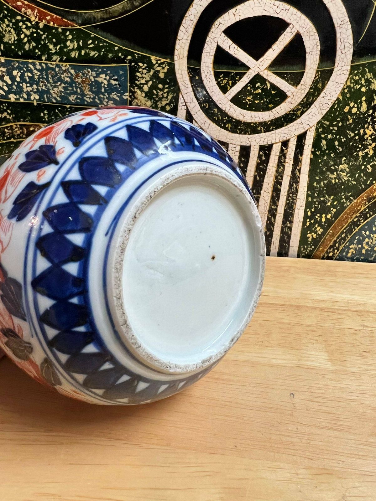 Antique Japanese Edo Porcelain Imari Bottle Vase 21cm Heights ” Blue, White, Red. Imari Handpainted Porcelain Bottle,Gift Idea photo vintage