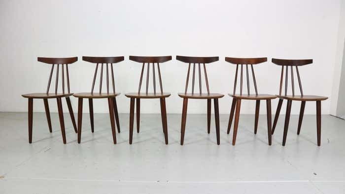 Poul Volther Set Of 6 Dinning Room Chairs "3705" For Fremel Røjle, Denmark, 1960 photo 2577.0