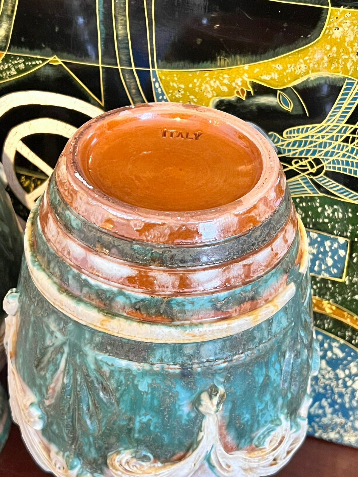 Pair Of Alvino Bagni Raymor Vases, Raymor Attributed Midcentury Italian Art Pottery Vases photo for sale