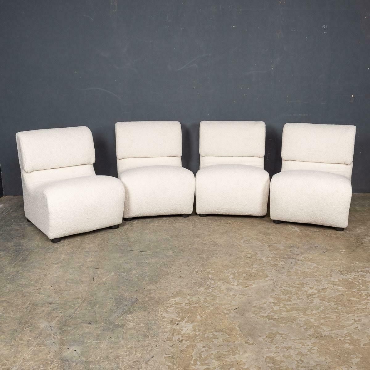 20th Century Set Of Four Seats In Cream Boucle, C.1980 photo furniture