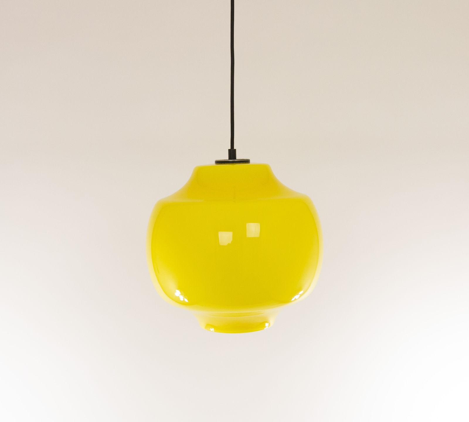Yellow Glass Pendant By Alessandro Pianon For Vistosi, 1960s photo Lighting