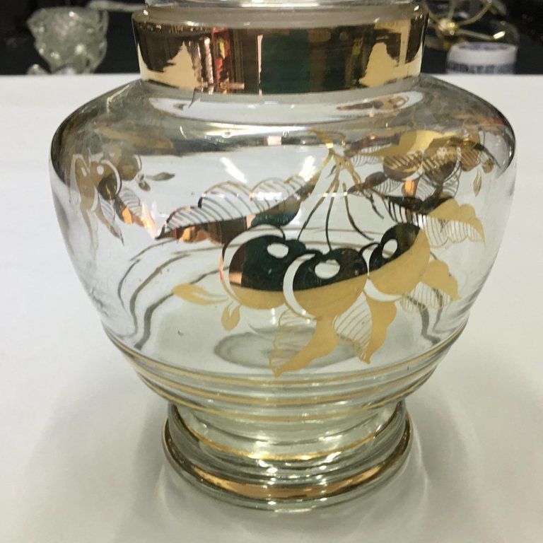 Mid Century Modern Italian Glass Set For Under Spirit Cherries, Circa 1950 photo 342.0