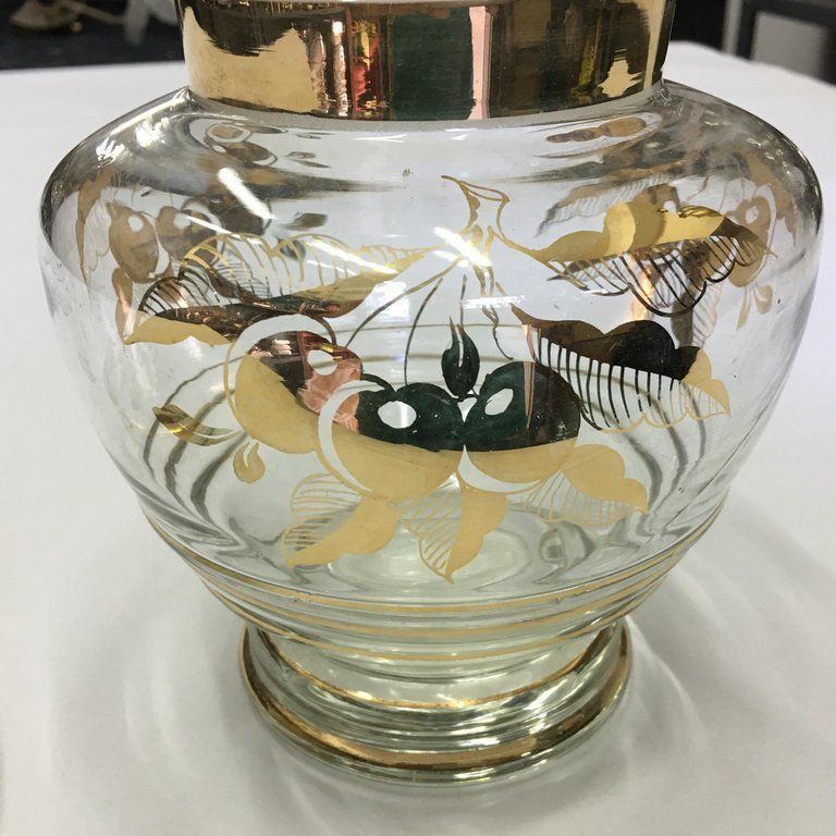 photo furniture Mid Century Modern Italian Glass Set For Under Spirit Cherries, Circa 1950