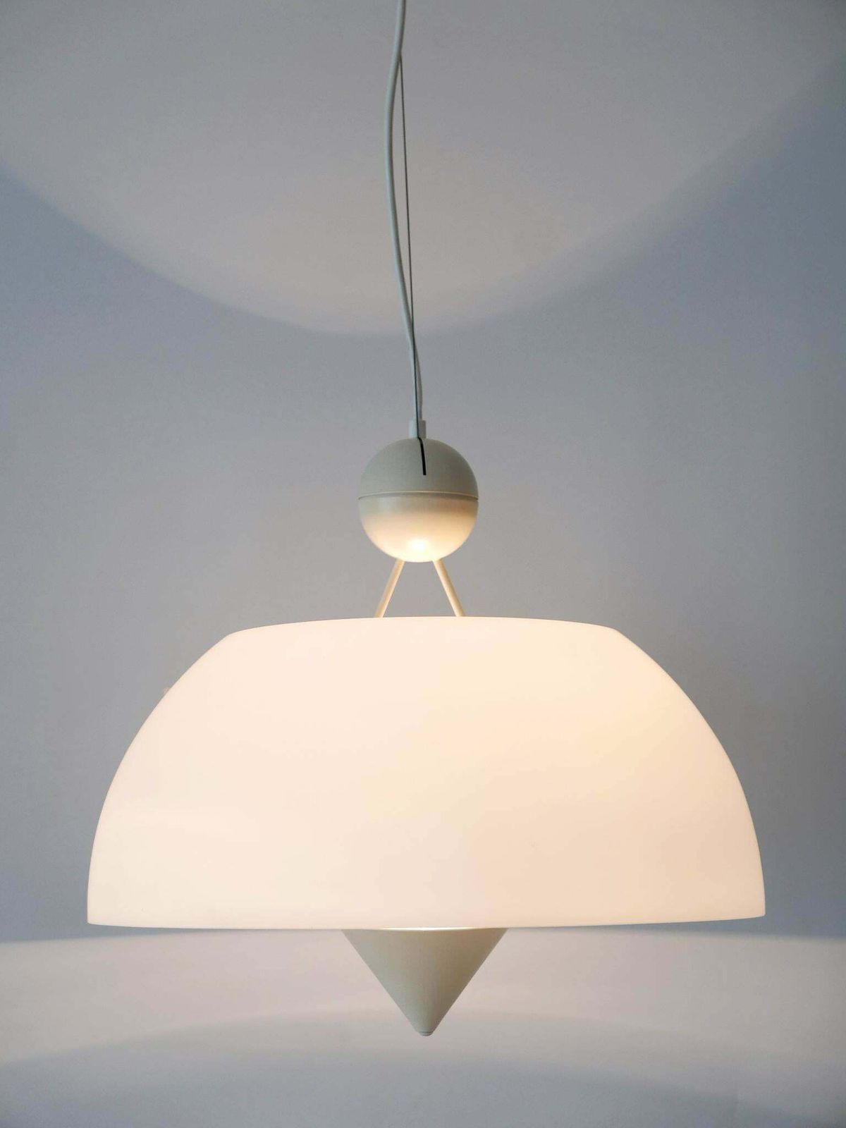Rare & Elegant Mid Century Modern Pendant Lamp Or Hanging Light Italy 1970s photo vintage