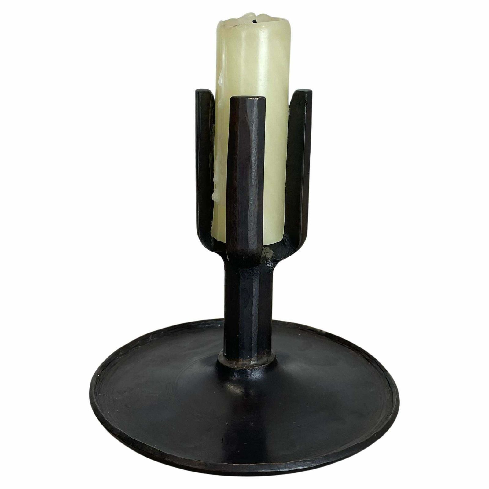 Unique 1.3kg Brutalist Bronze Candleholder By Manfred Bergmeister, Germany 1970s