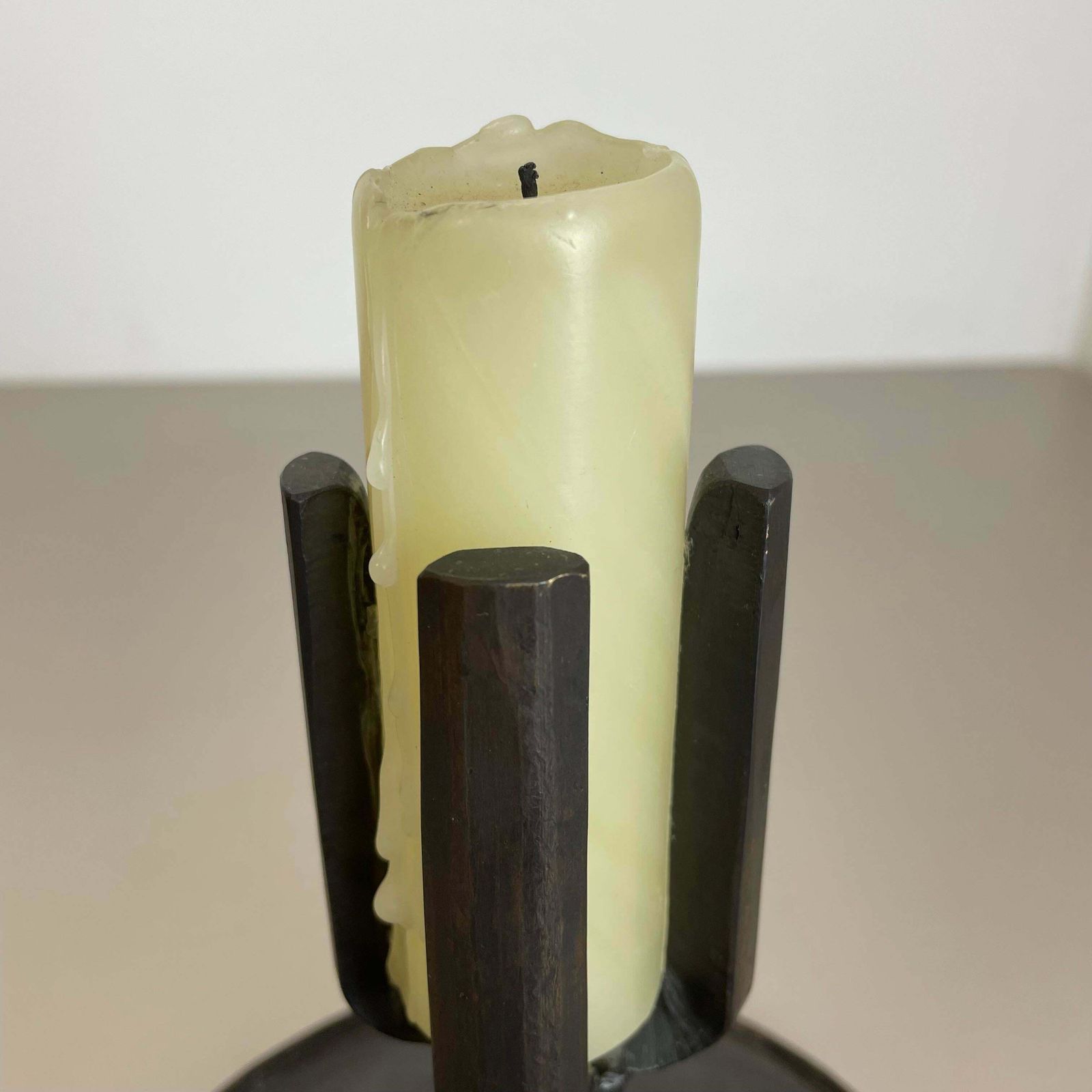 photo for sale Unique 1.3kg Brutalist Bronze Candleholder By Manfred Bergmeister, Germany 1970s