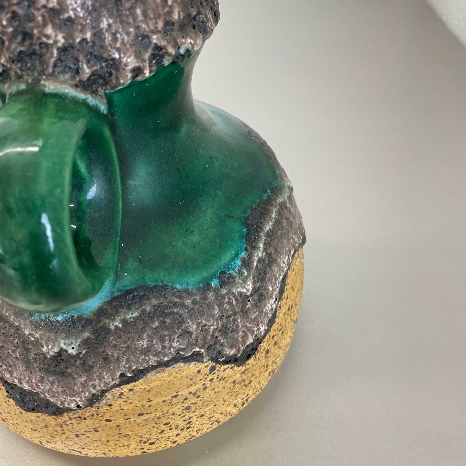 photo furniture Rare Green Brutalist Fat Lava Ceramic Vases By Dümler And Breiden Germany, 1970s