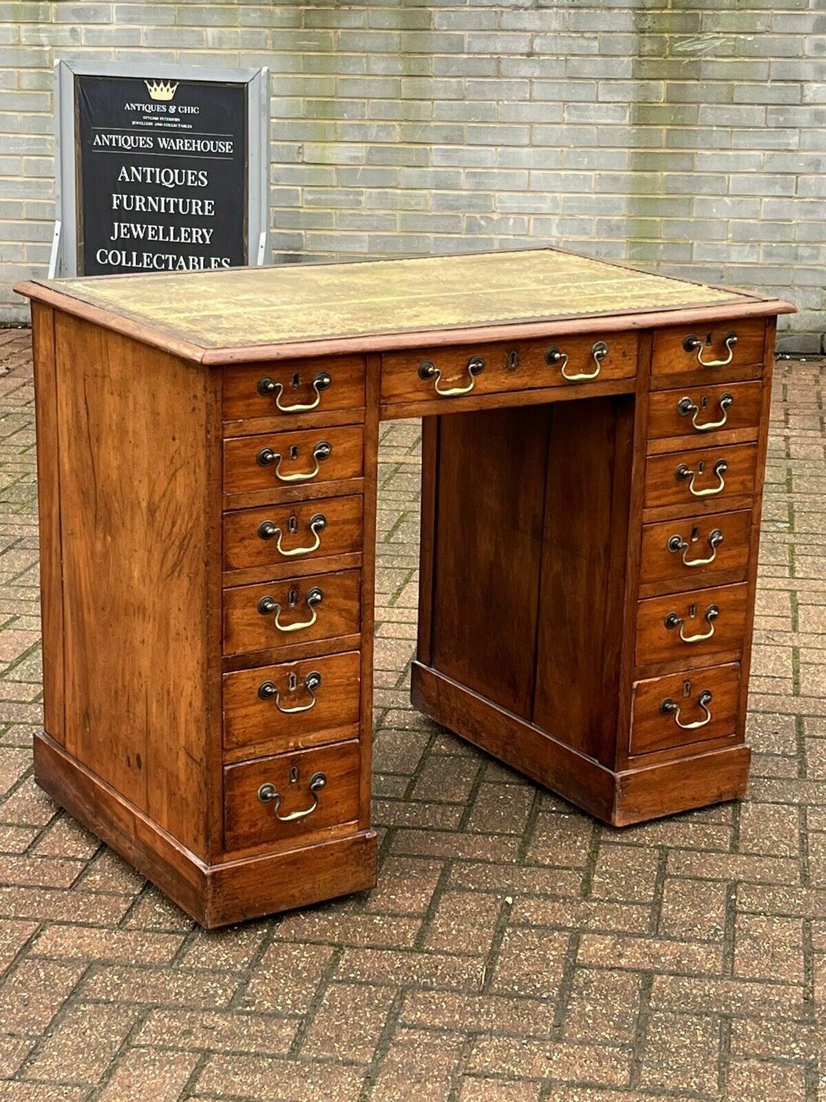 Furniture Georgian Mahogany Desk. Superb Proportions. photo