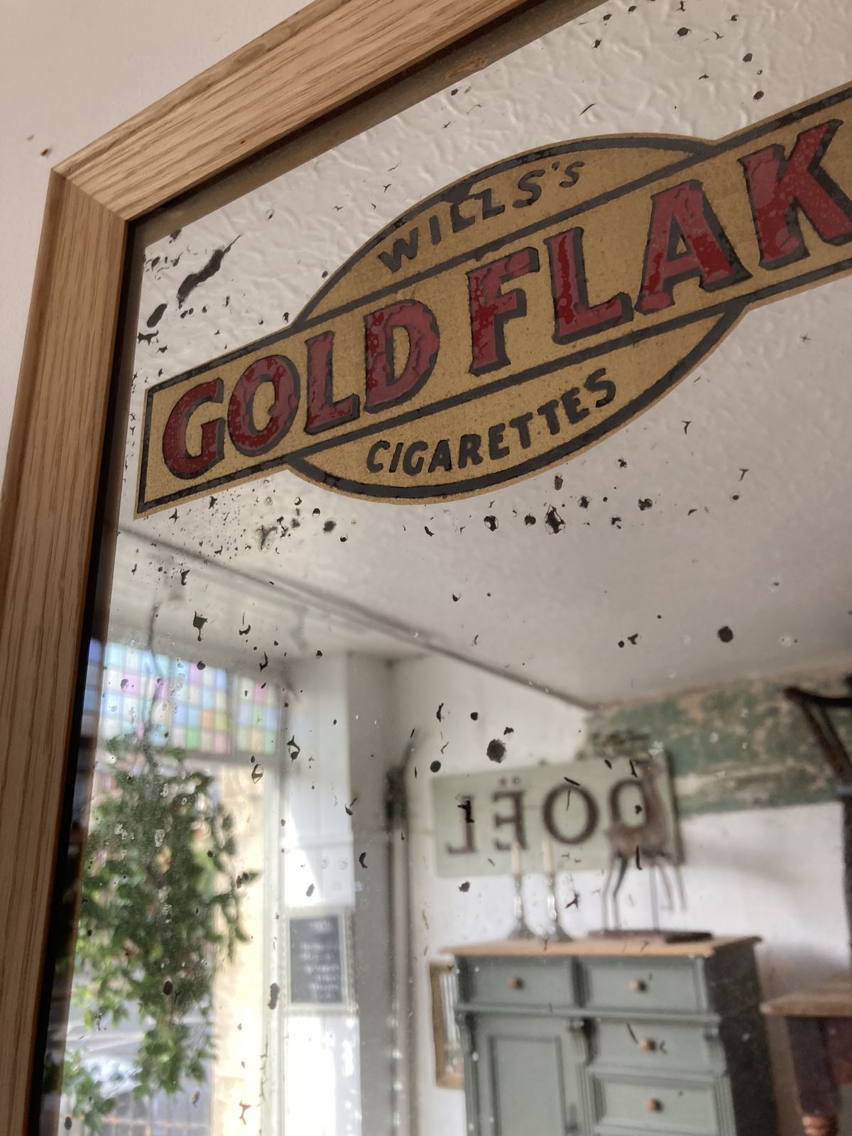 photo furniture 1930’s Will’s Gold Flake Mirror With New Ash Frame