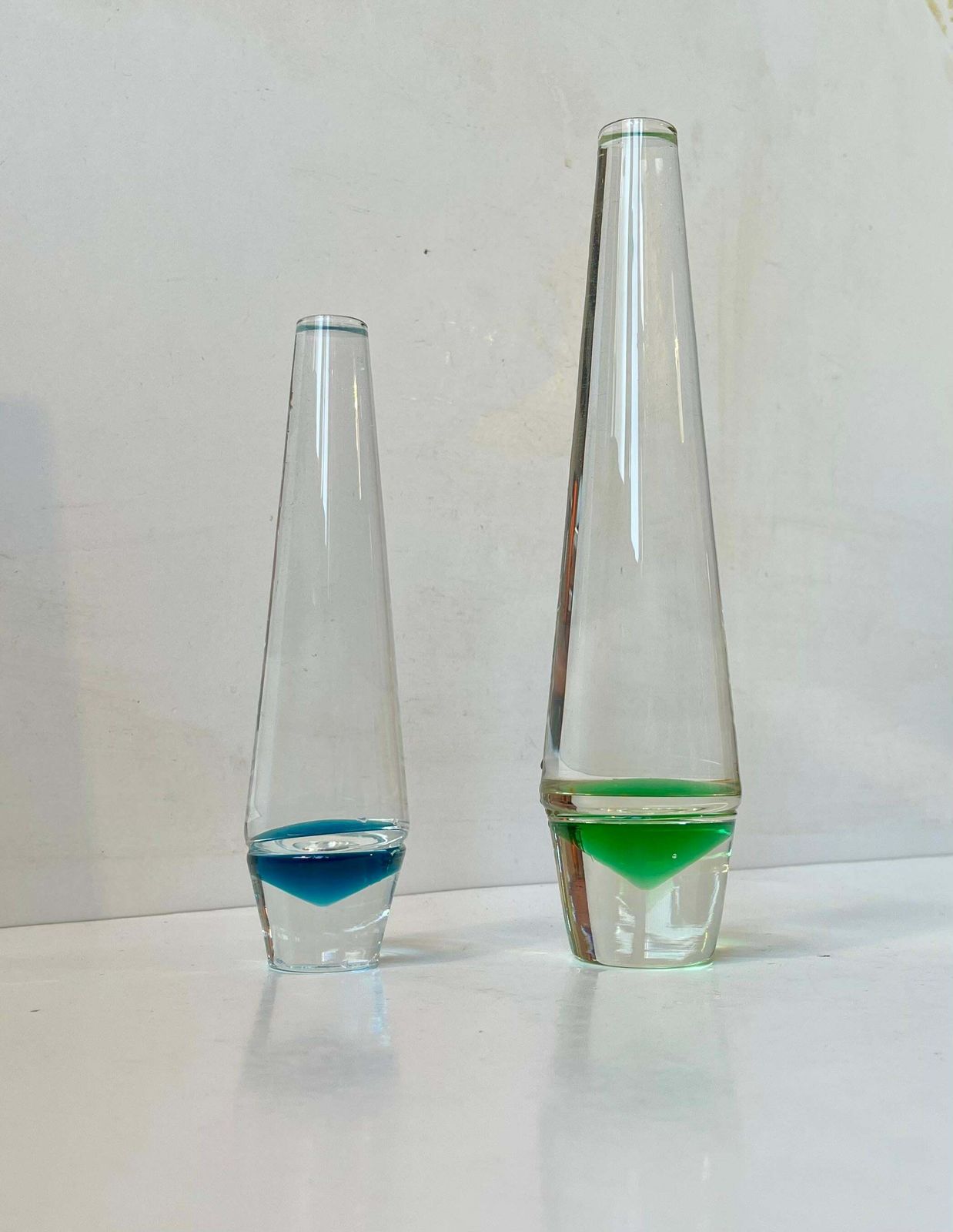 Danish Modern Holmegaard Solifleur Glass Vases By Christer Holmgren, 1960s photo furniture