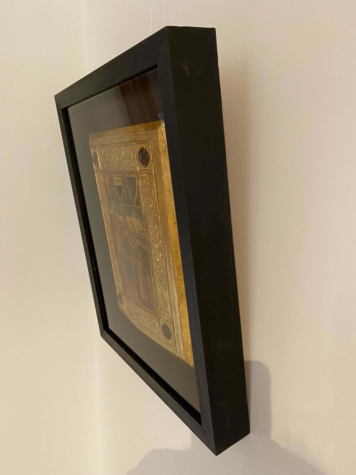Icilio Federico Joni 1866 To 1946. Italian. Painted Wood Tavolette Book Cover Binding. The Biccherna Aesthetic. Siena. Sienese. Tuscany. Framed. photo Art