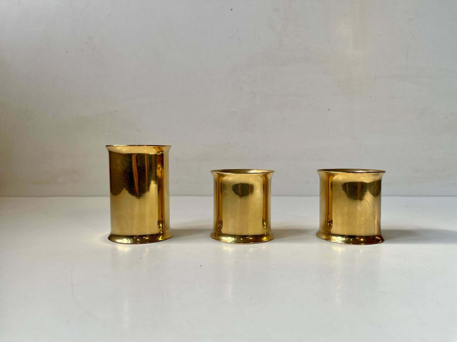 Danish Modern 24 Carat Gold Plated Chimney Candleholders photo Home Decor