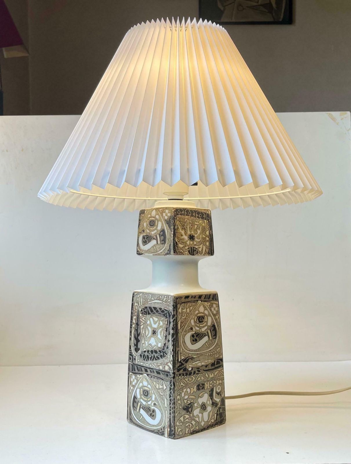 Nils Thorsson Ceramic Table Lamp For Royal Copenhagen & Fog & Morup, 1970s photo vinterior