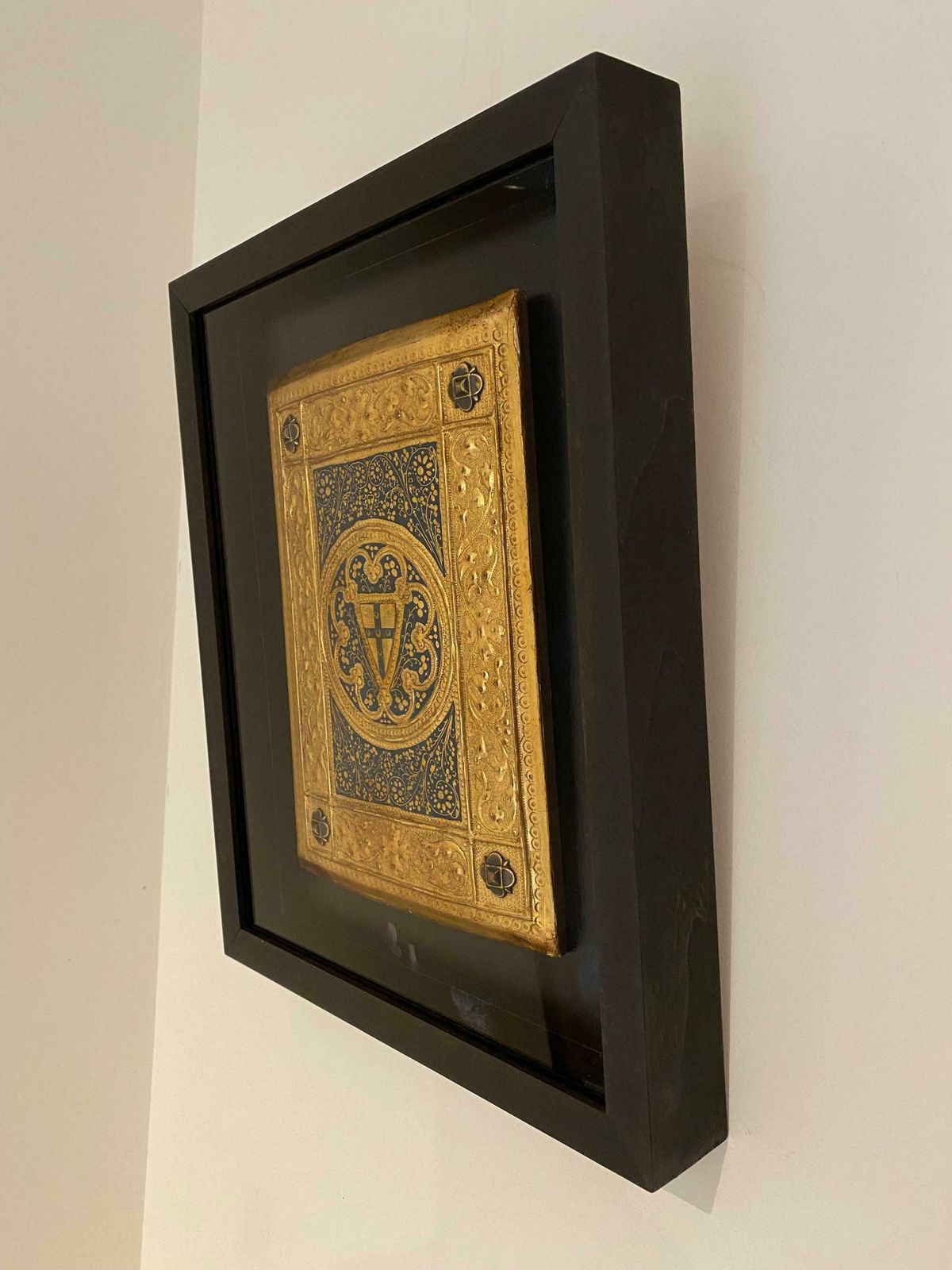 Icilio Federico Joni 1866 To 1946. Italian. Painted Wood Tavolette Book Cover Binding. The Biccherna Aesthetic. Framed. Siena. Sienese. Tuscany. photo Art