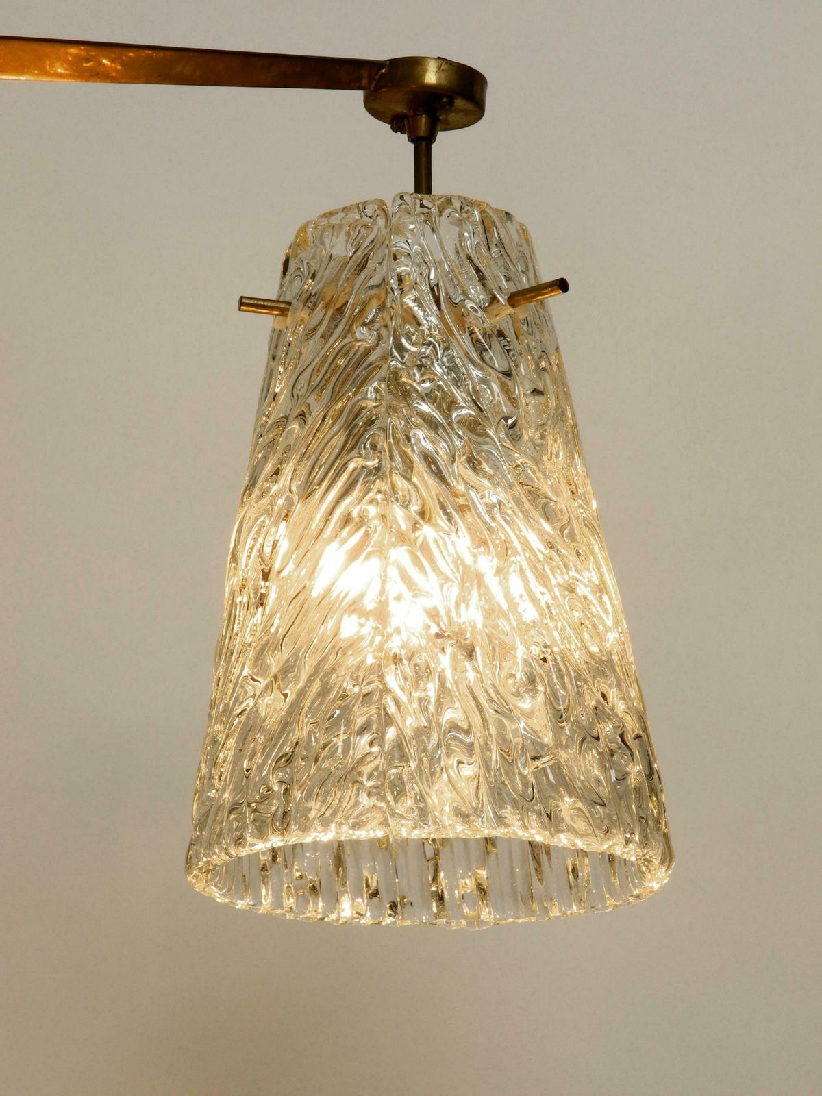 Beautiful Mid Century Ceiling Lamp With Three Glass Shades By Rupert Nikoll photo vinterior