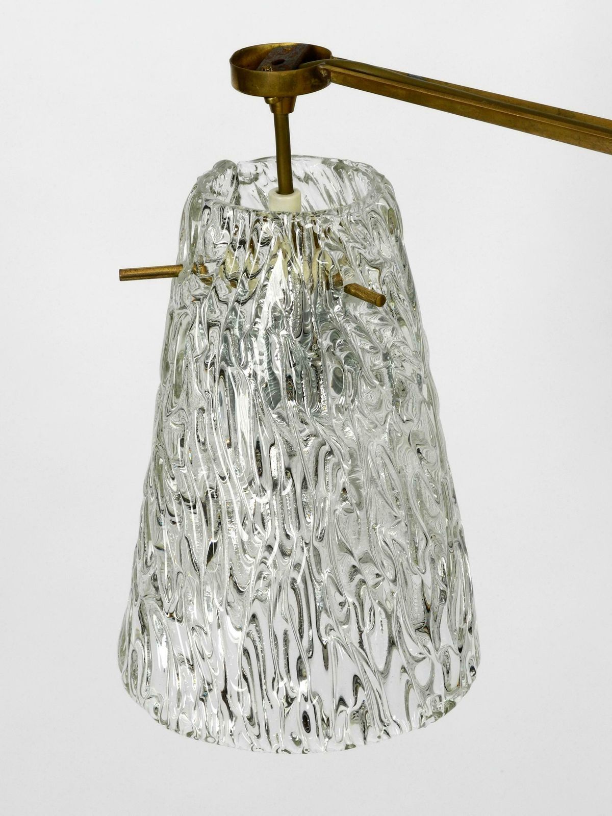 Beautiful Mid Century Ceiling Lamp With Three Glass Shades By Rupert Nikoll photo buy