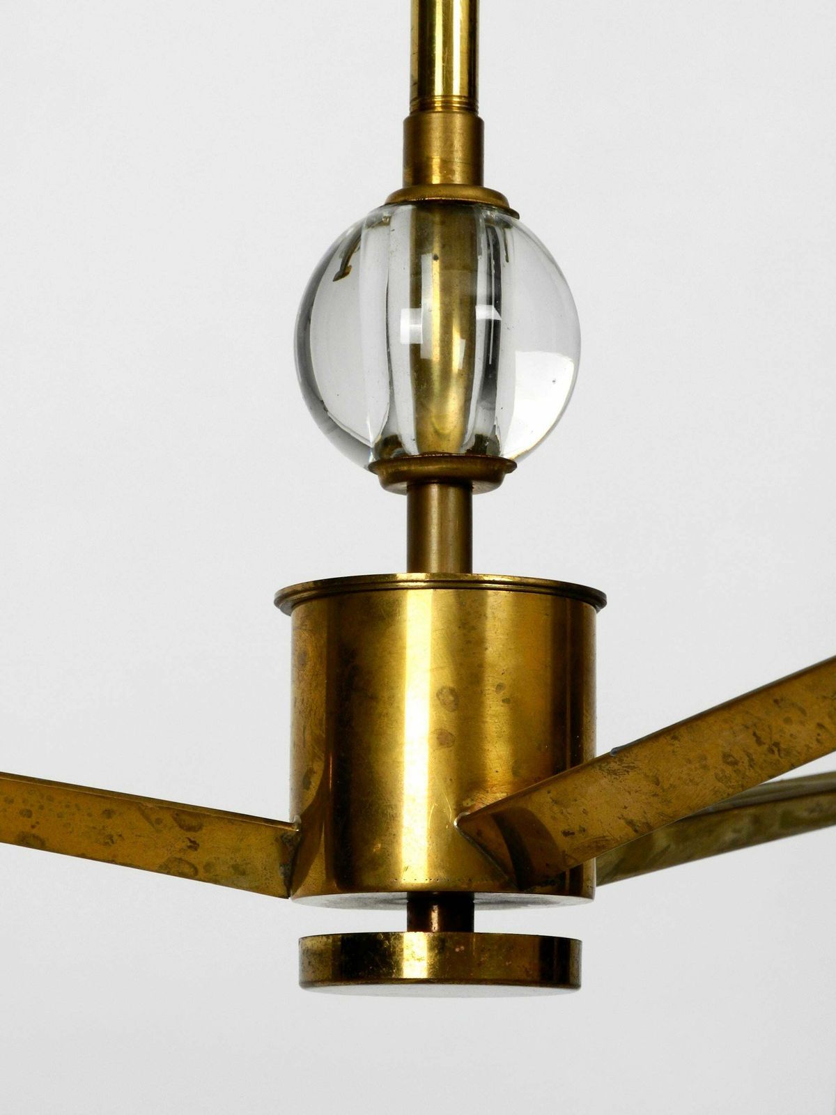 photo furniture Beautiful Mid Century Ceiling Lamp With Three Glass Shades By Rupert Nikoll