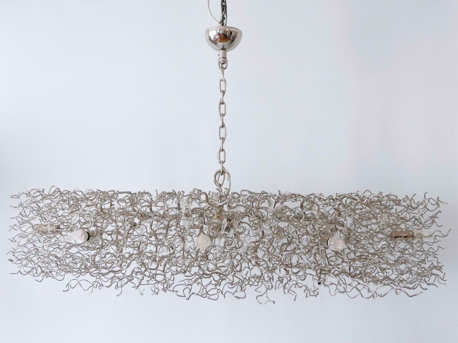 photo vintage Gorgeous Xxl Brand Van Egmond Hollywood Chandelier Oval 140 Nickel Netherlands