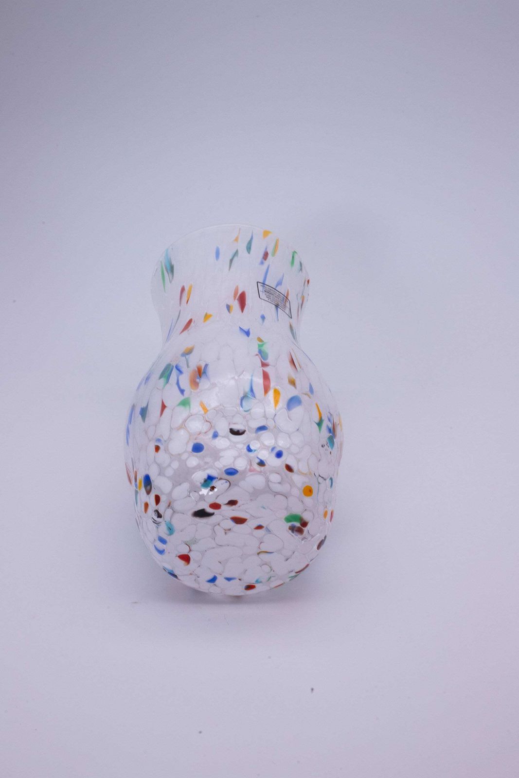 San Jose, Murano Glasses Vase Color "White", Model Goto, Handmade, Murano Glass Made In Italy photo vintage