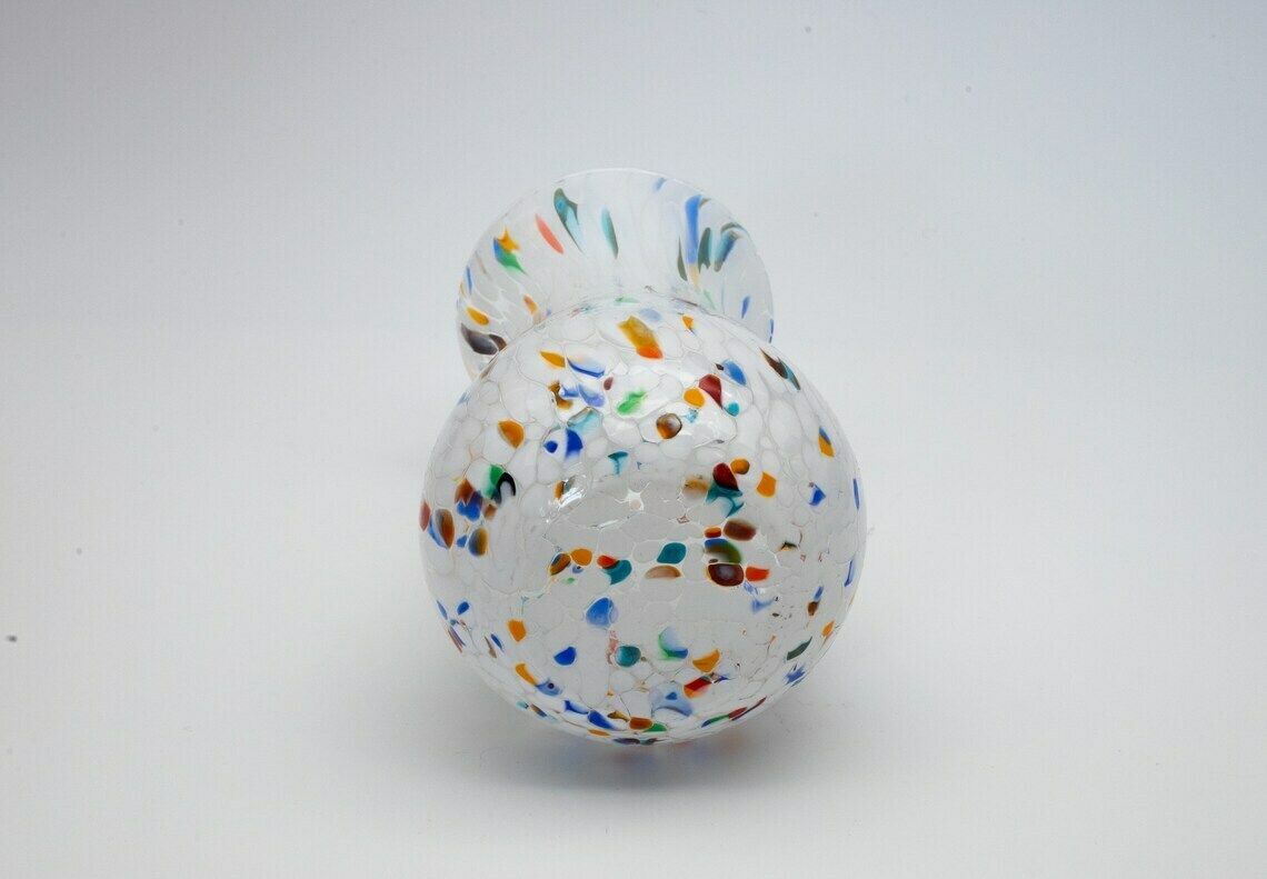 San Diego, Murano Glasses Vase Color "White", Model Simone Small, Handmade, Murano Glass Made In Italy photo Home Decor