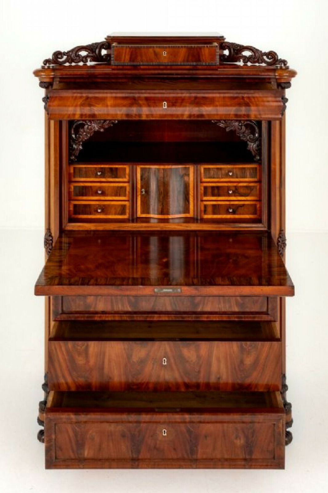 Biedermeier Escritoire Desk Mahogany 1860 photo Furniture