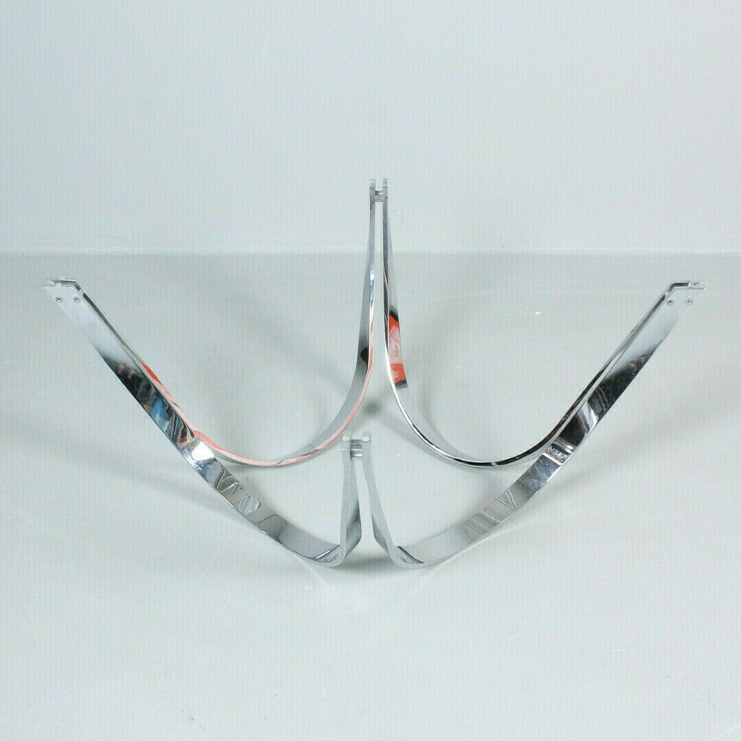 Coffee Table By Roger Sprunger For Dunbar, Polished Chrome Frame With Glass Top 1970s' photo 1600.0