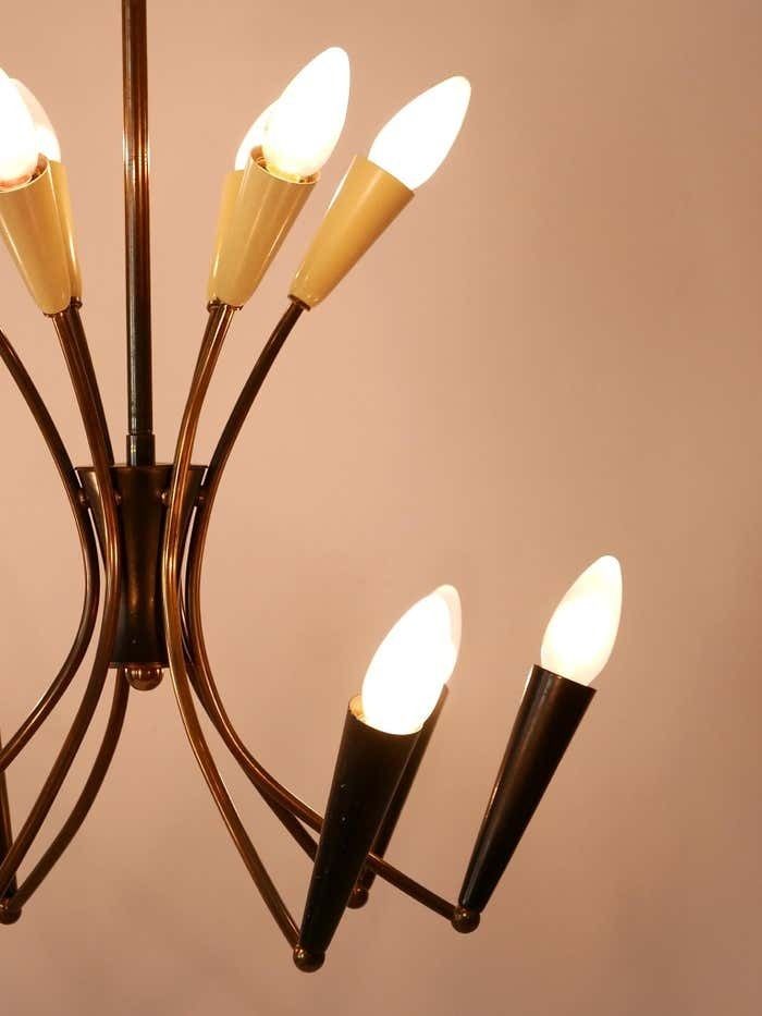 Home Decor Lovely Mid Century Modern 12 Flamed Sputnik Chandelier Germany 1950s photo