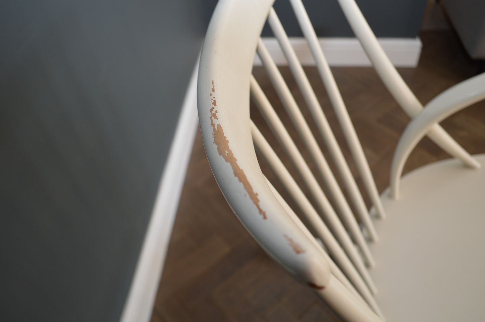 Vintage Danish Rocking Chair By Illum Wikkelso In White, 1960s. photo buy
