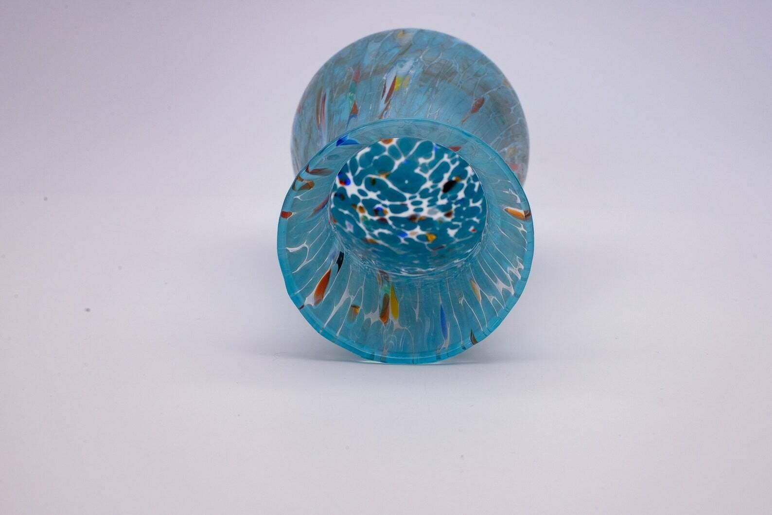 New York City, Murano Glasses Vase Color "Light Blue", Model Simone Small, Handmade, Murano Glass Made In Italy photo vinterior