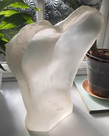 Art Nouveau Or Art Deco Period Piece Of Very Heavy Solid Frosted Glass   Female Form photo furniture