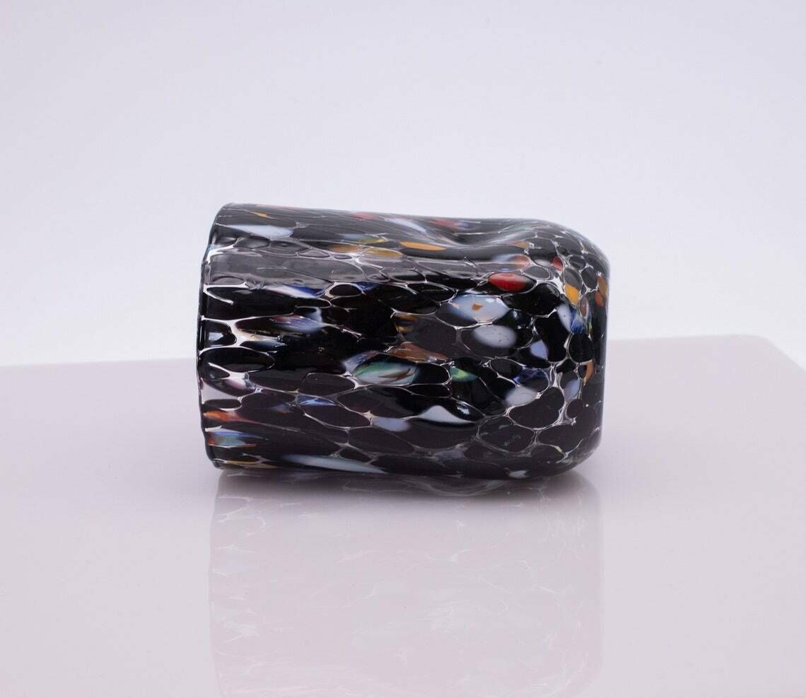 Atlanta, Set Of 6 Murano Glasses Color "Black" Handmade, Murano Glass Made In Italy photo vintage