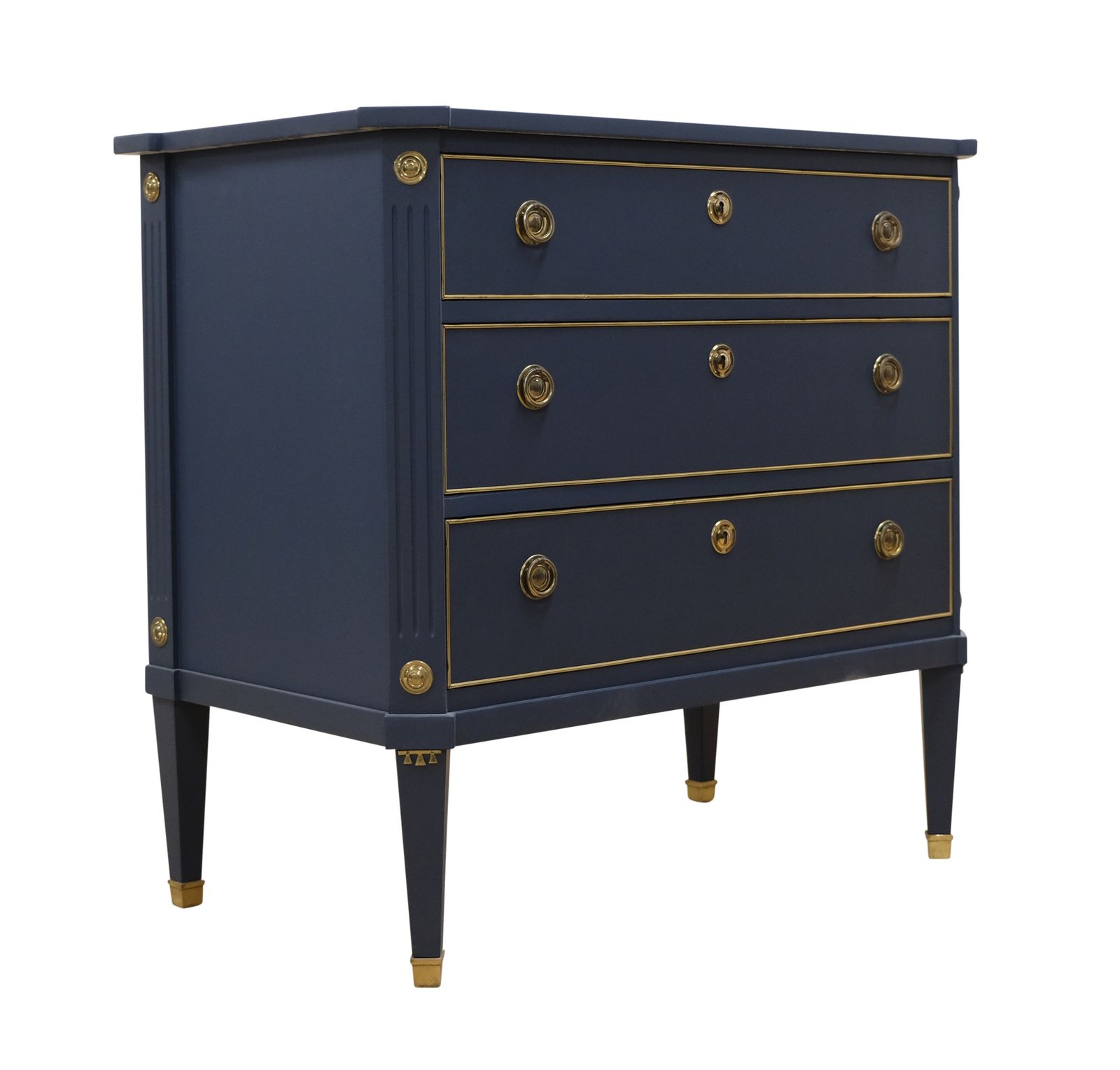 Gustavian Style 3 Drawer Chest Painted  Mifnight Blue photo furniture