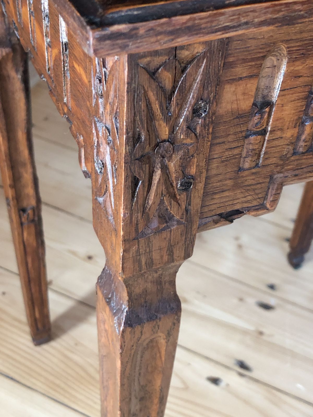 19th Century Bedside Pine Table, Louis XV Provençal Style photo furniture